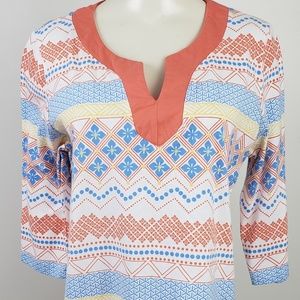 Shenanigans Top size Large Orange Geometric